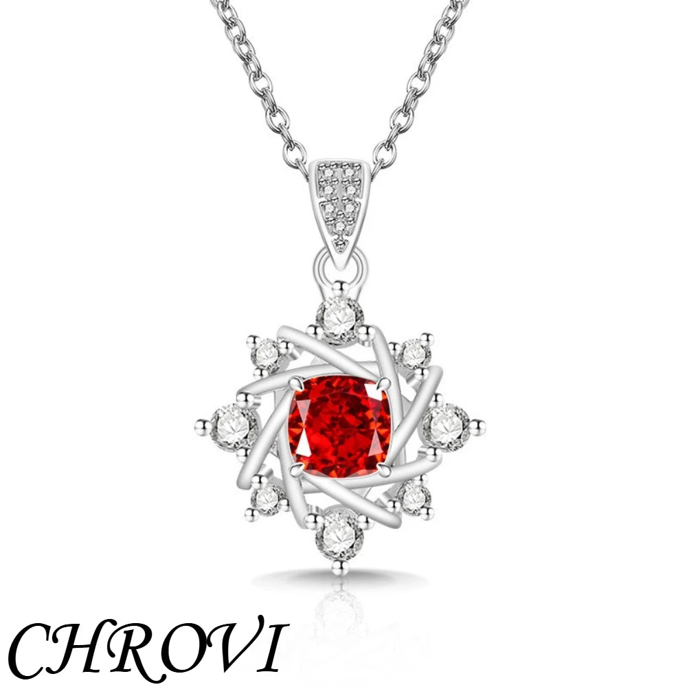 Exquisite 925 sterling silver gemstone ice flower octagonal star necklace, fashionable and versatile,high-carat diamond necklace