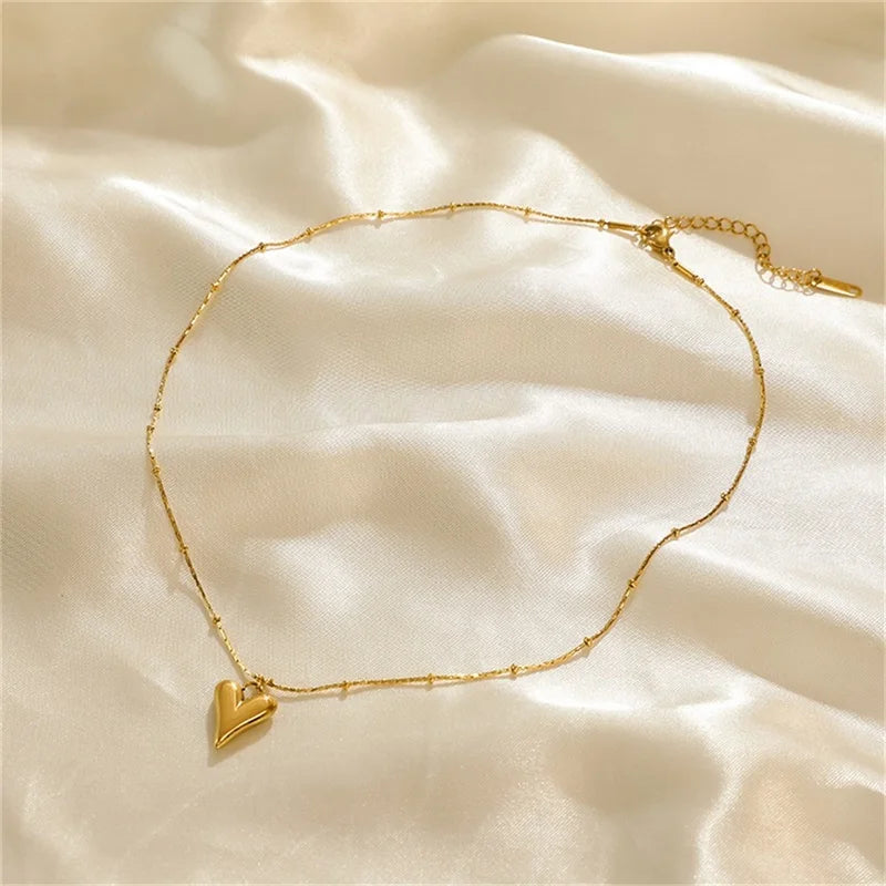 EILIECK 316L Stainless Steel Vintage Brown Beaded Pendant Necklace Bracelet Trendy For Women New Gift Waterproof Jewelry Set