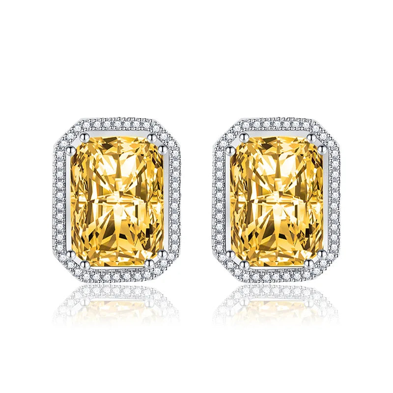 Nice Moissanite Stud Earrring 925 Sterling Silver Simplicity Exquisite For women Jewelry Wedding Plated 18K White Gold gift