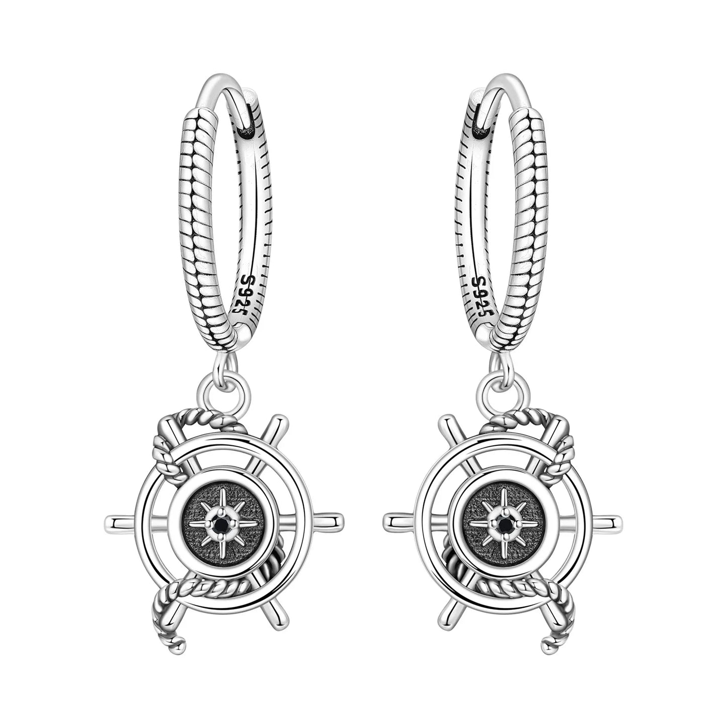 Hot Sale Original 925 Sterling Silver Zircon Pink Doughnut Earrings Flower Paw Print Design Women Party Jewelry Gifts Ear Loops