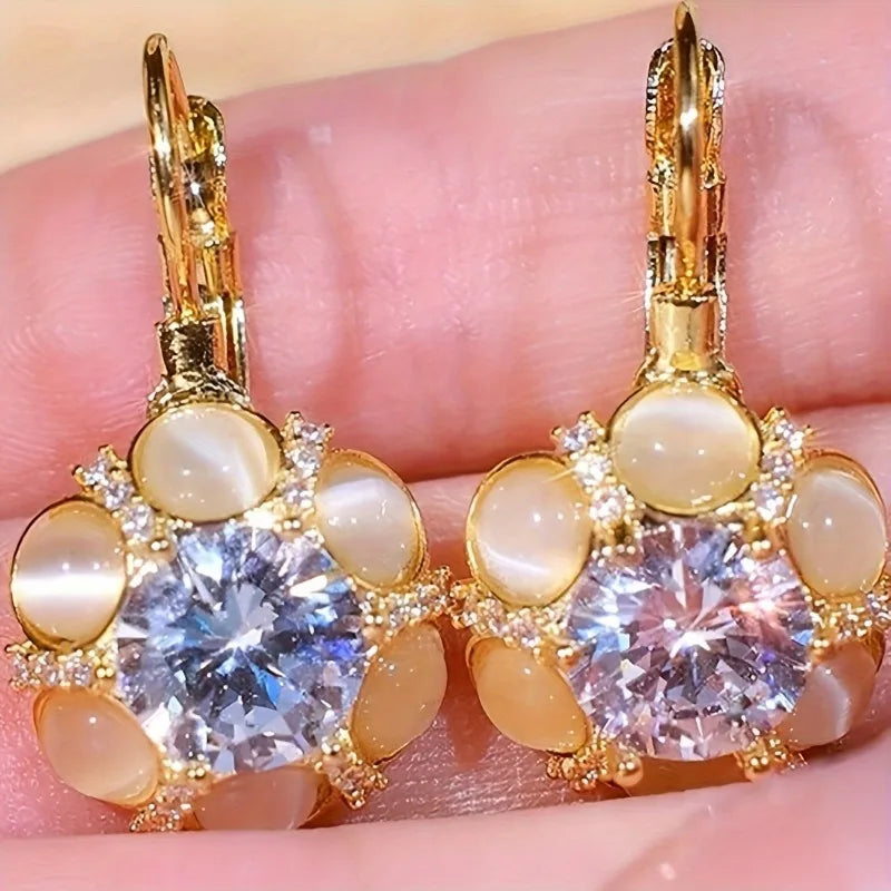Fashion Trend Unique Design Elegant Delicate Cubic Zirconia Water Drop Earrings Women Jewelry Party Premium Gift Wholesale