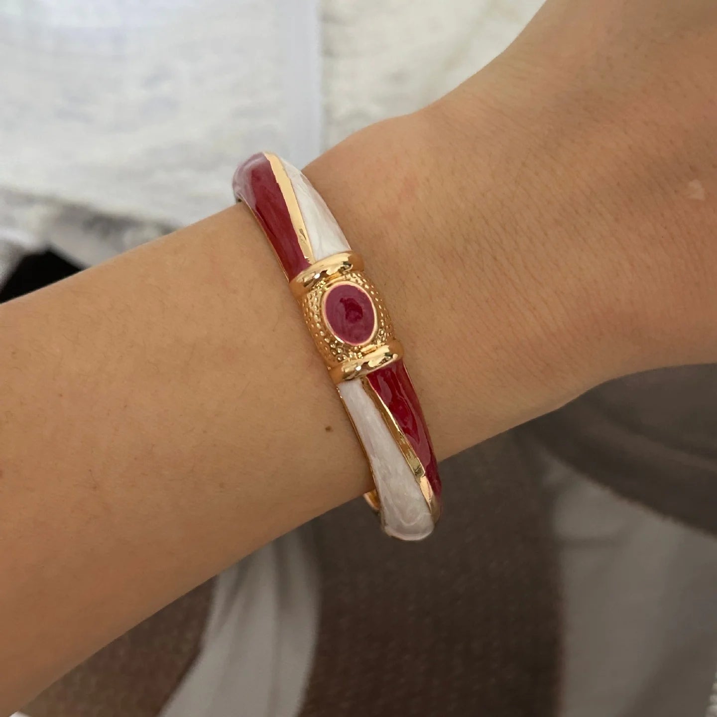 KMVEXO Colorful Enamel Resin Bamboo Bangle Geometry Bracelet for Women Gold Color Metal Bangles Trendy Love Jewelry