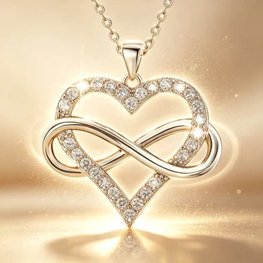 Small Charm Luxury Heart White Zircon Stone Pendant Necklace Vintage Gold Silver Color Wedding Jewelry For Women