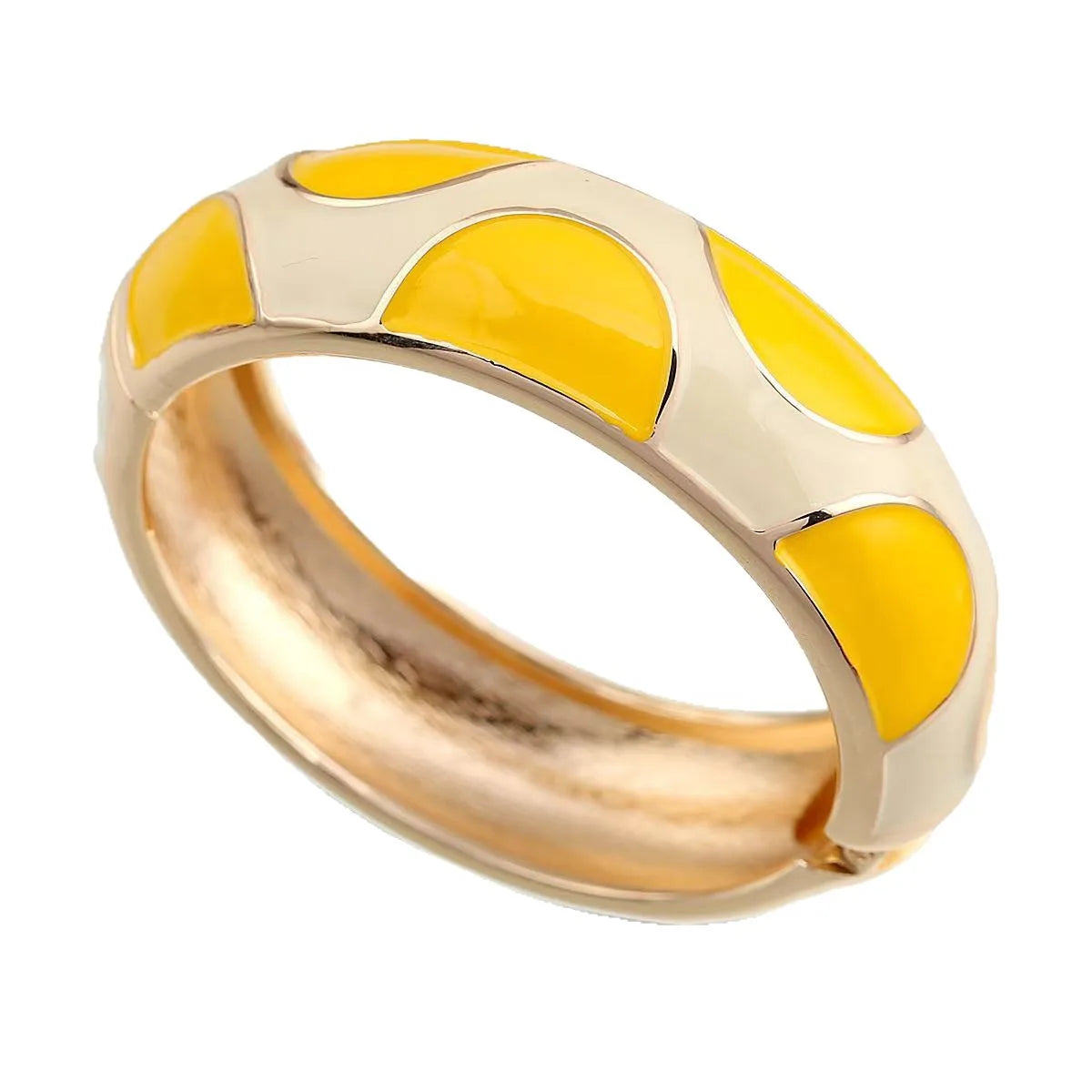 KMVEXO Yellow Dopamine Style Bangles Creative Design Fashionable Temperament Drip Oil Imitate Enamel Bracelet Women Jewelry