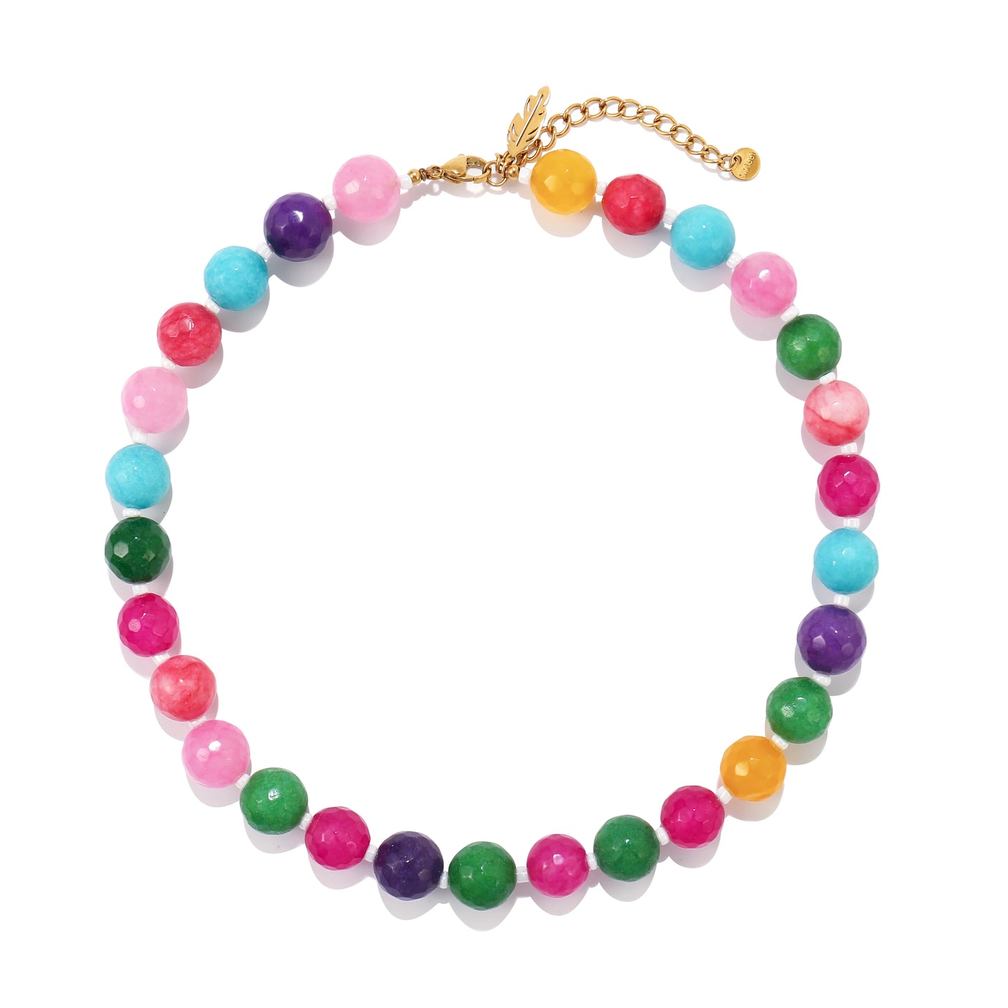 Badu Handmade Colorful Stone Beads Choker Necklace for Women Bohemian Summer Beach Holiday Jewelry Gifts