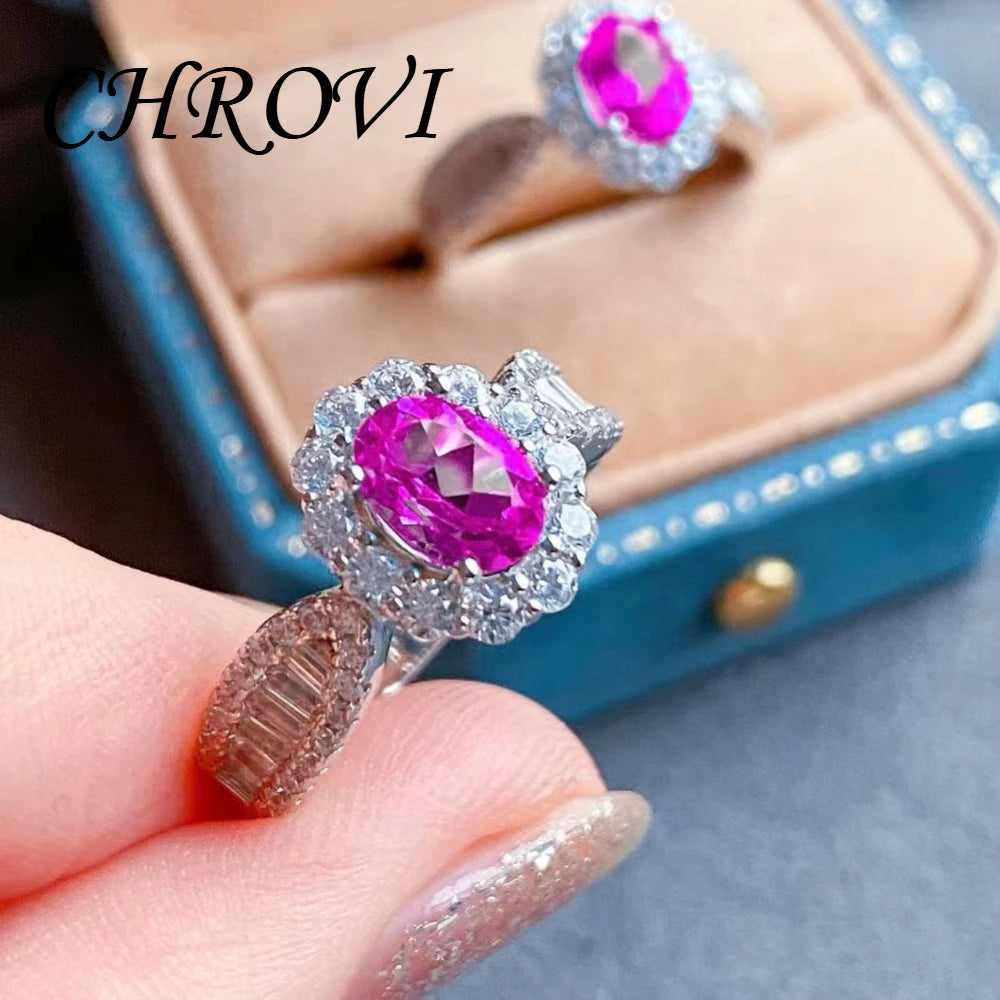 Fashion 925 sterling silver sky blue topaz full diamond minimalist style open ring for women - finger ring