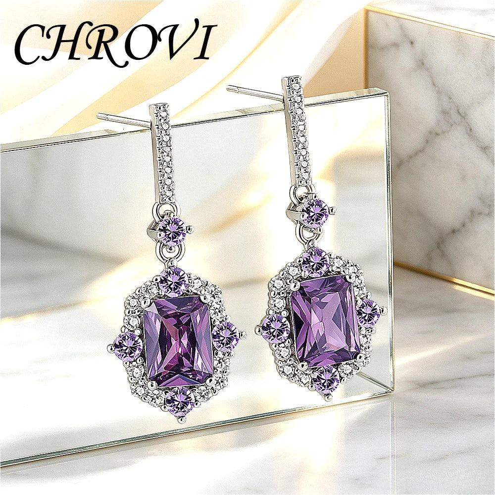 925 pure silver small-scale zirconia fringed earrings for women, a fashionable ear stud with exquisite design.