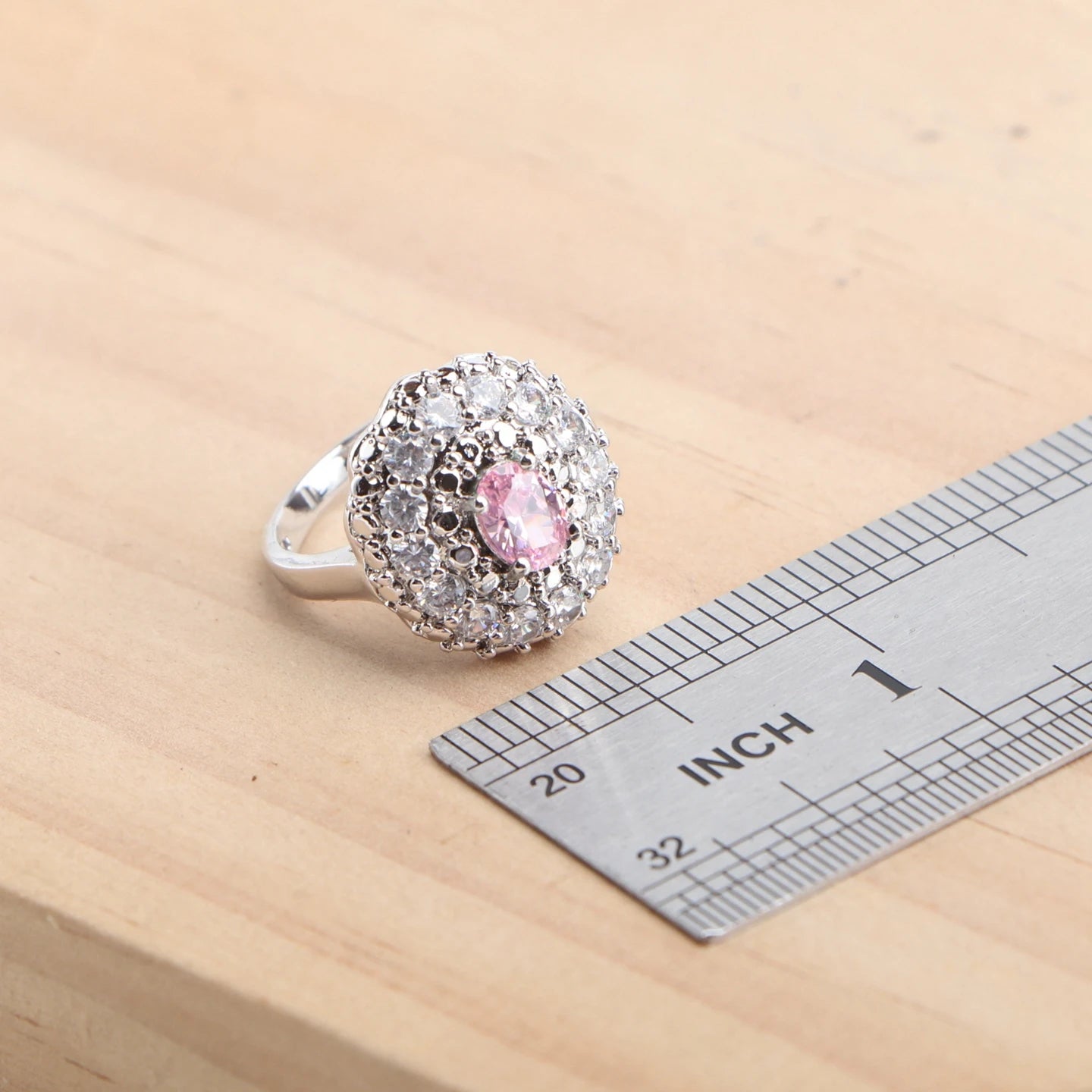 925 Silver Bridal Jewelry Sets For Women Pink Zircon Earrings Rings Pendant Wedding Necklace Set