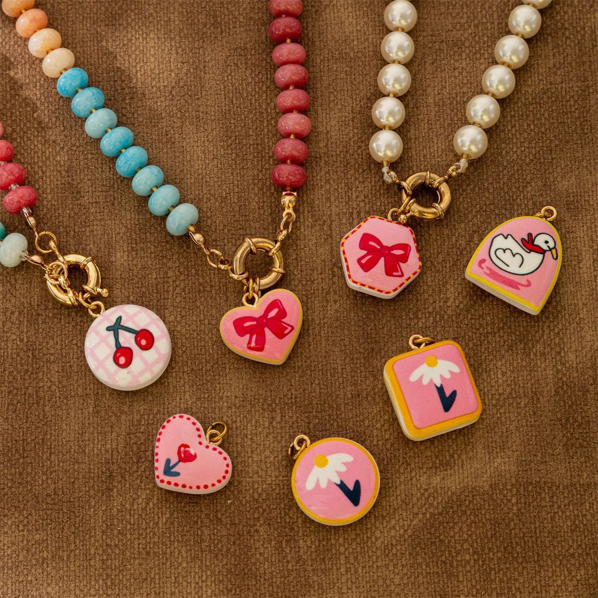 2026 Fashionable Trendy Summer Colorful Heart Beaded Necklace Colorful Beaded Necklace Back-to-School Season Gift