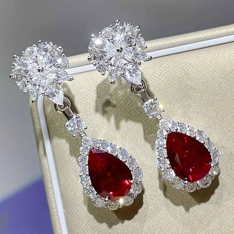 1 Pair Vintage Elegant Earrings July Birthstone Ideal for Daily Wear Banquets Perfect Valentine's Day Gift Novelty Earrings