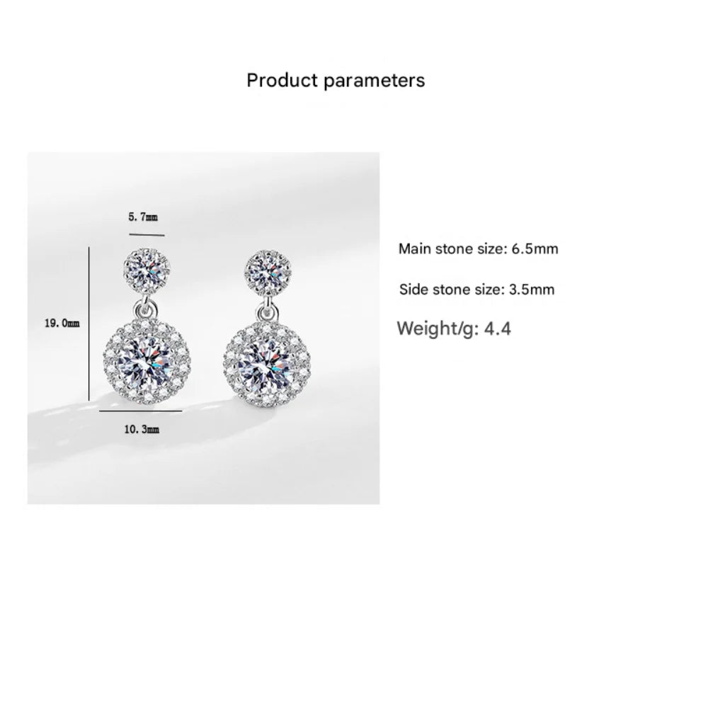 925 Sterling Silver Crystal Zircon Earrings For Women High-End Temperament Tassel Earrings Simple And Versatile Earring Jewelry