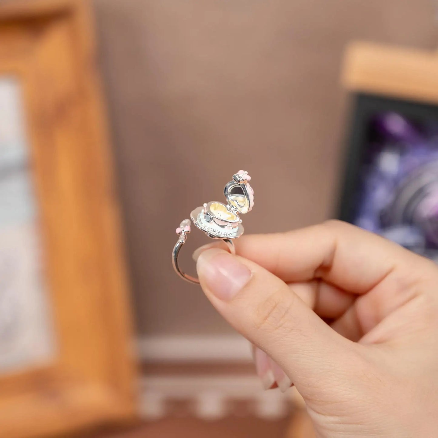 Popular Cup Opening and Closing Necklace Sweet Style Teaspoon Oil Drip Little Girl 18K Gold Colour-Preserving Birthday Gift