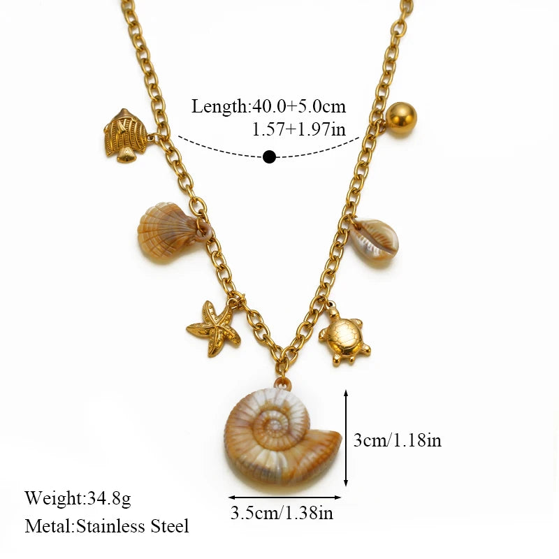 EILIECK 316L Stainless Steel Metal Gold Color Sun Moon Pendant Necklace Lady New Trendy Neck Chain Waterproof Jewelry Party Gift