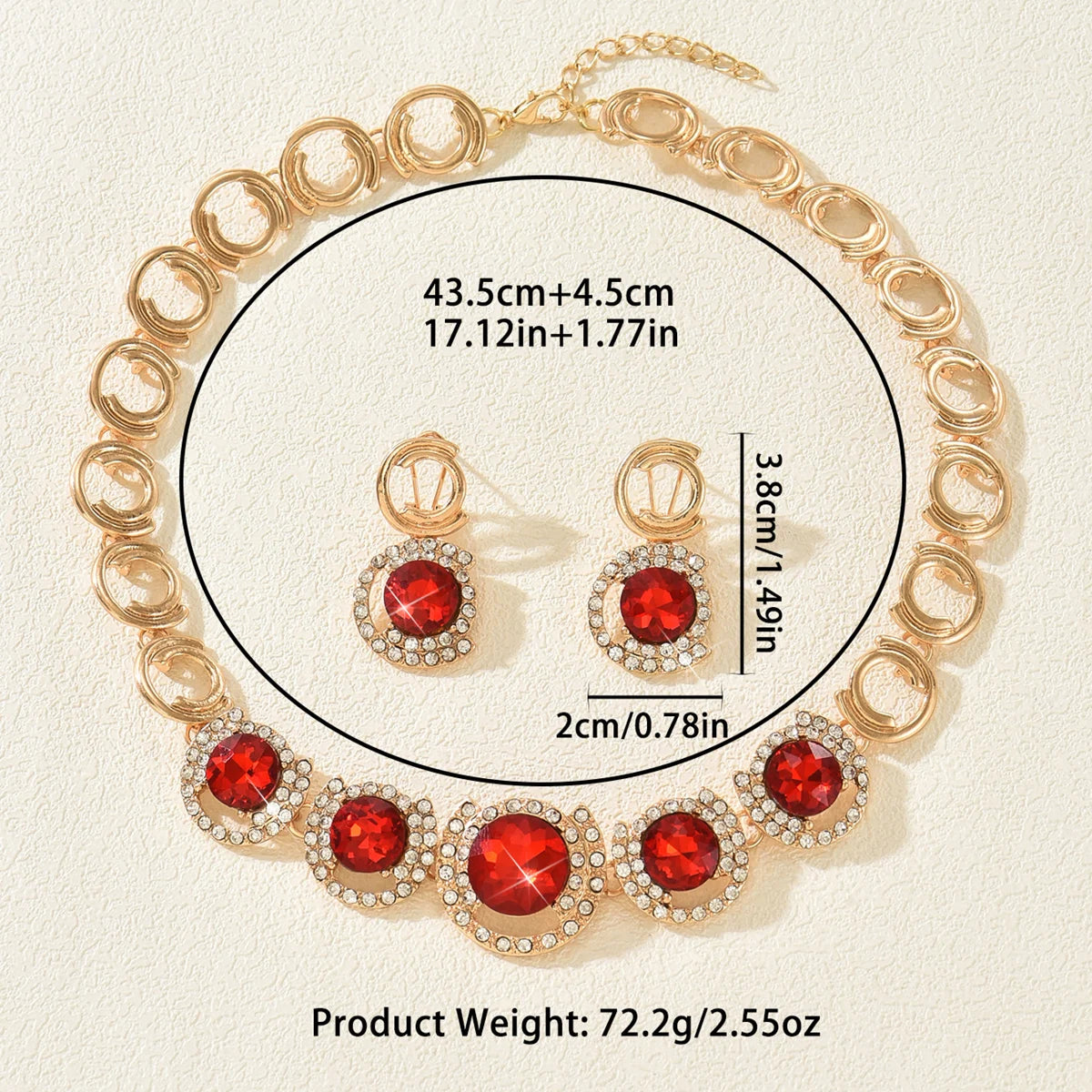 Fashionable and Personalized Micro Inlaid Crystal Craft Necklace Earring Set Suitable for Women's Banquets, Dates, Dances