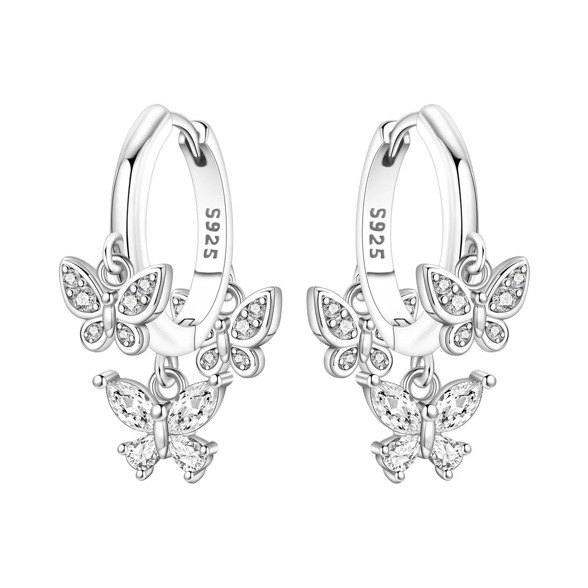 Orstarry 925 Sterling Silver Blue Zircon Dragonfly Drop Earrings Women Earrings Charm Fashion Versatile Party Jewelry Gifts