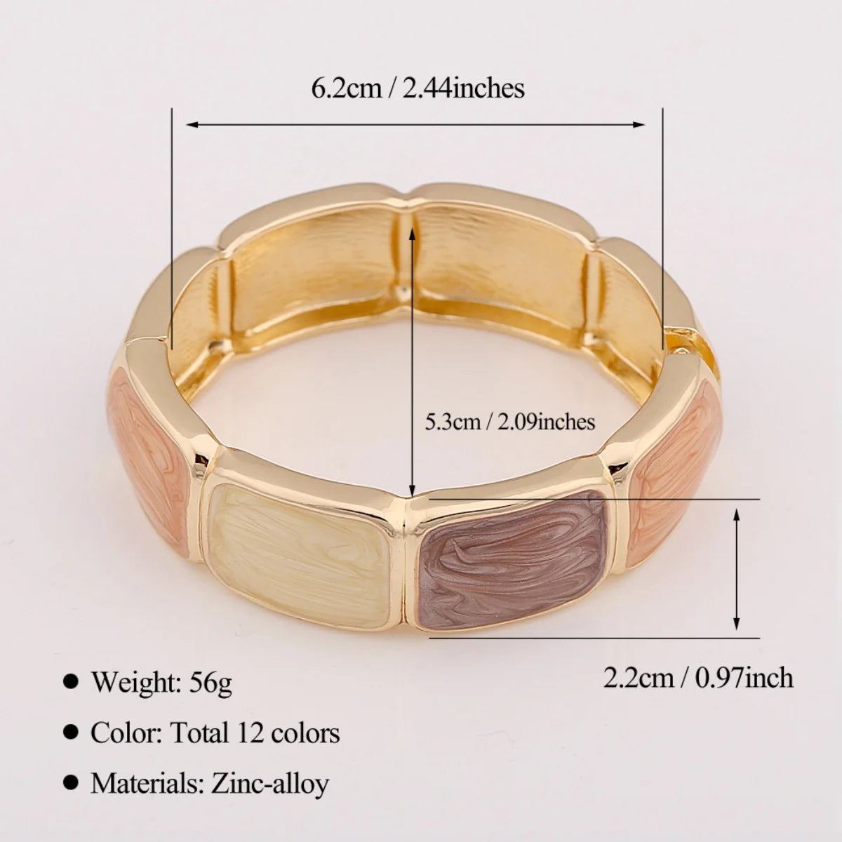 KMVEXO Vintage Punk Enamel Geometry Metal Wide Chunky Cuff Bangles for Women Resin Bracelet Party Jewelry Accessories ﻿