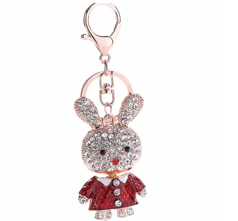 Fashion Full Crystal Rhinestone Unicorn Keychain Car keyrings Women's bags Decoration Accessories horse Pendants Jewelry