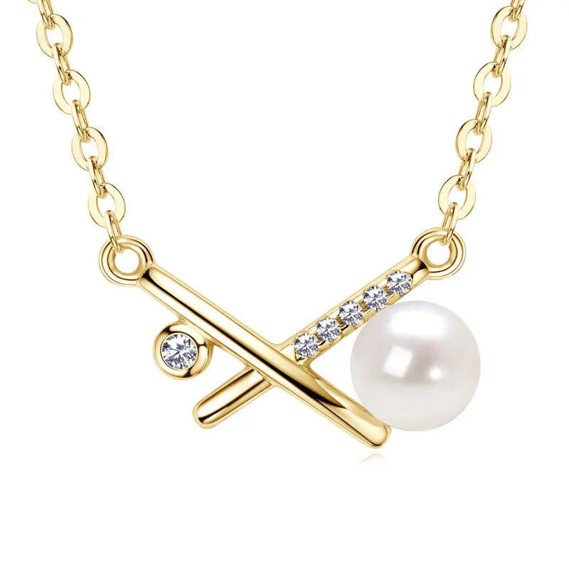 OXTAO Real 925 Silver Necklace Natural Freshwater Pearl Pendant for Women Clavicle Chain Necklace Fine Jewelry Gift wholesale