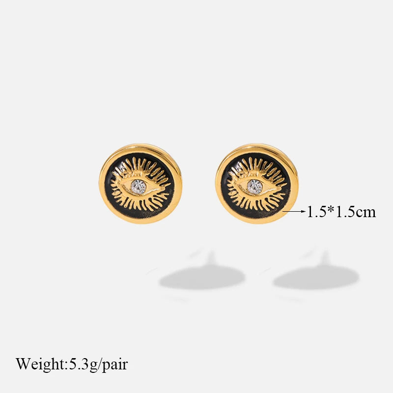 EILIECK 316L Stainless Steel Butterfly Heart Drop Earrings For Women Fashion New Ear Stud Gold-Plated Waterproof Jewelry Gift