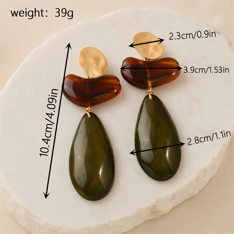 EILIECK Fashion New Resin Vacation-Style Stud Earrings For Women Elegant Ear Dangle Handmade Jewelry Accessories Party Gift