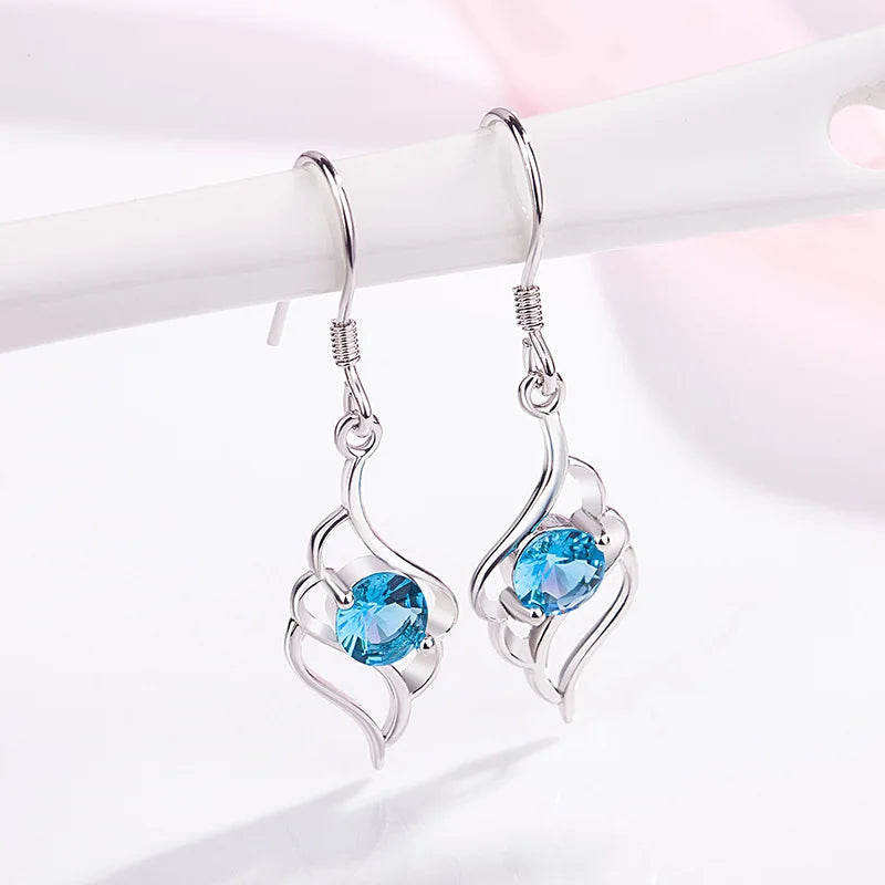 New 925 Sterling Silver Earrings AAA Zircon For Women Exquisite Student Girlfriend Jewelry Accessories Wedding Fashion Gift