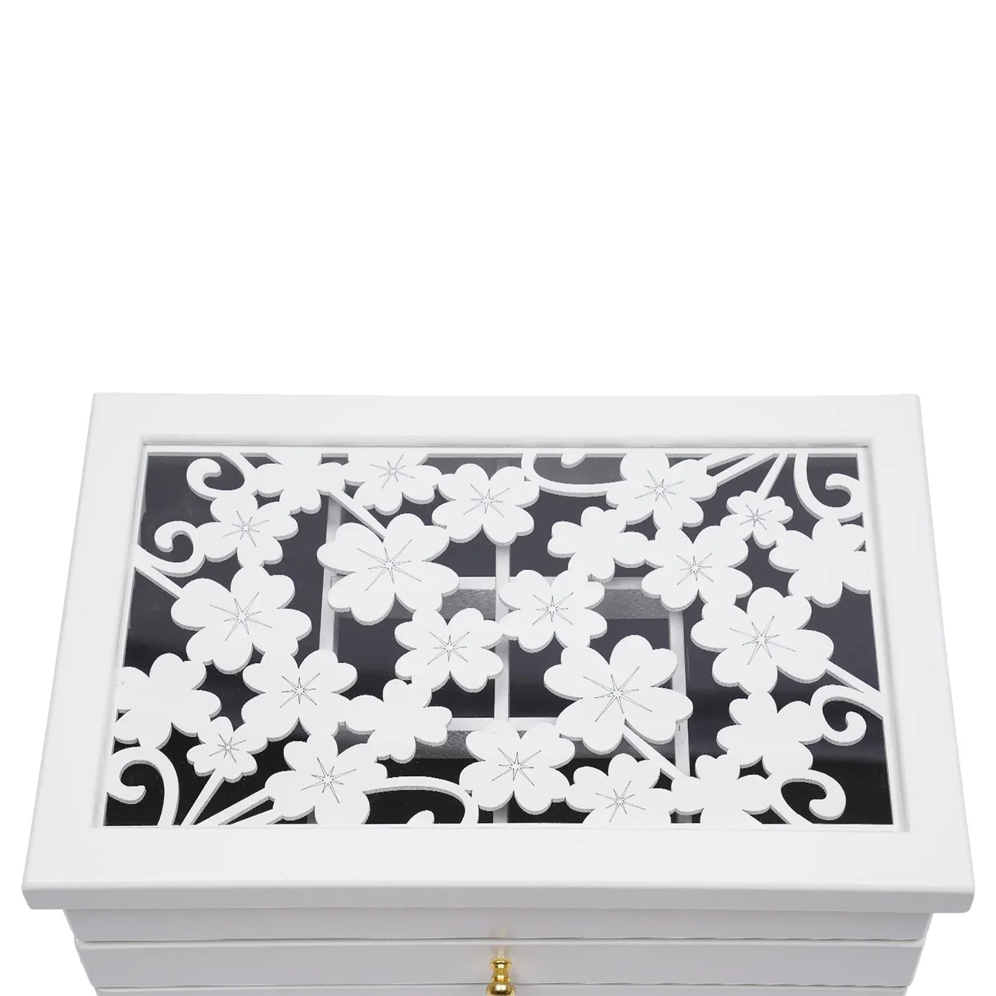 Wood Jewelry Box& Organizer,NEWEST 6 Layers Jewellery Case W/ 5 Drawers, for Bracelets Necklaces Earrings Rings, 12.2x 7.9x 9.6"