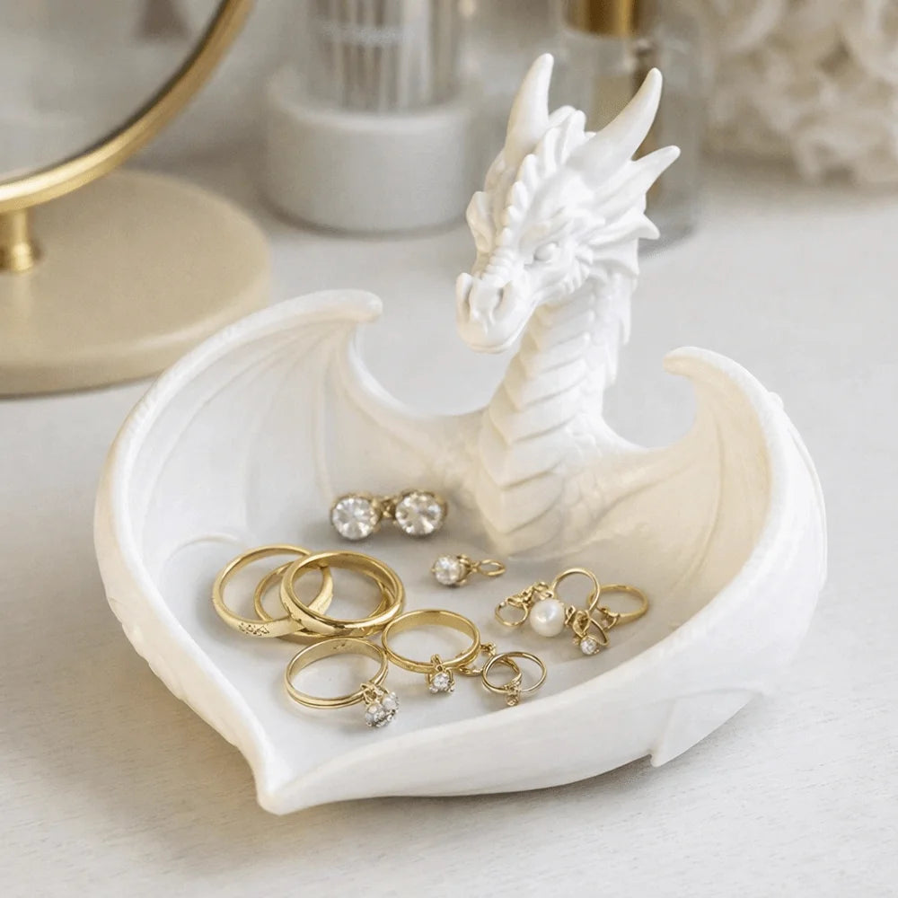 Minimalist Dragon Shape Jewelry Storage Tray INS White Mini Key Tray Simple Elegant Bracelets Organizer Room Decor