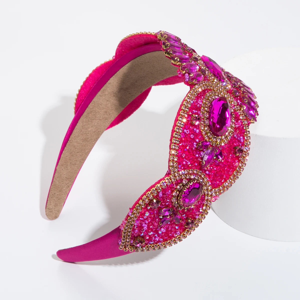 French Style Retro Light Luxury Heavy Industry Hair Band High Grade Rhinestone Wide Edge Headband
