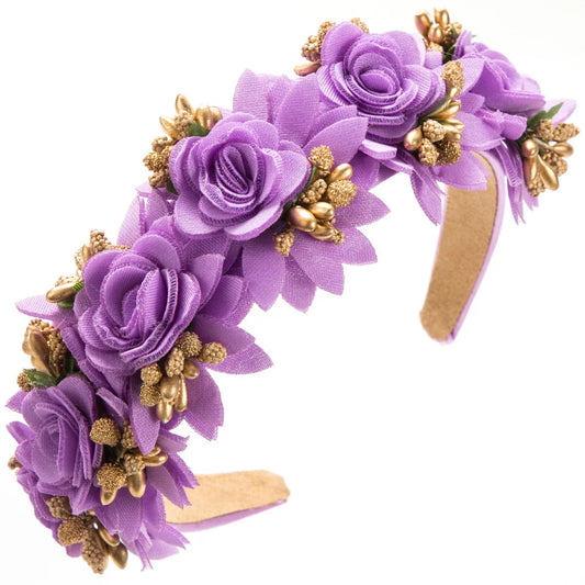 Simulation Rose Flowers Hairbands for Women Tiaras Crown Headband Hair Jewelry Party Birthday Costume Accessories