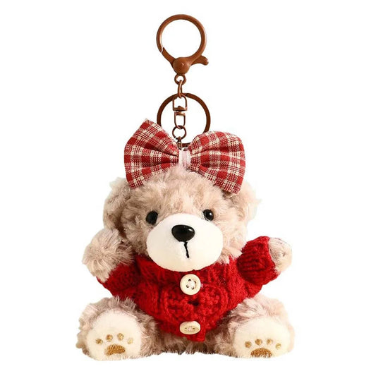Bow Tie Sweater Clothing Bow Sweater Bear Keychain Alloy Hanging Rope Biscuit Cookie Bear Bear Key Ring Ornaments Cartoon