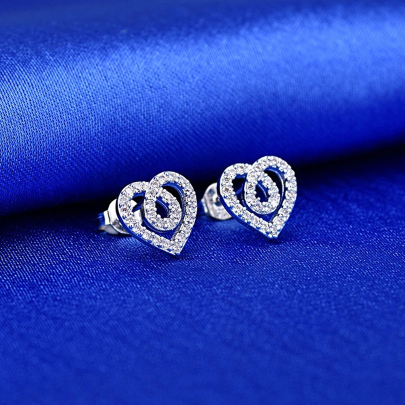 Hot Sale 925 Sterling Silver Earrings AAA Zircon for Women Fashion Party Original Jewelry Gifts Wedding Gift cute