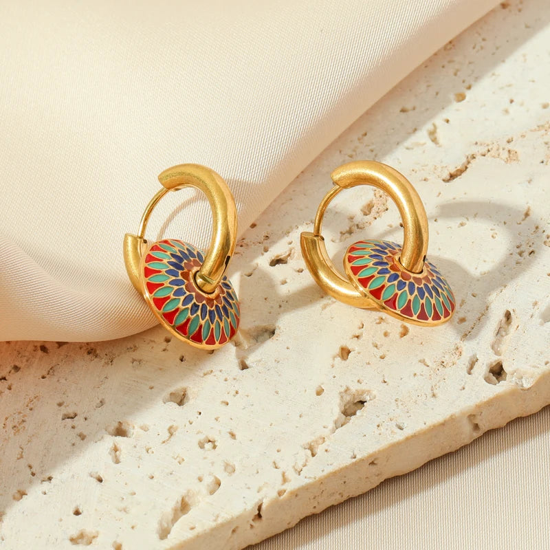 EILIECK 316L Stainless Steel Vintage Hoop Earrings For Women Girl Fashion Waterproof Small Ear Buckle Jewelry Gift Party Bijoux