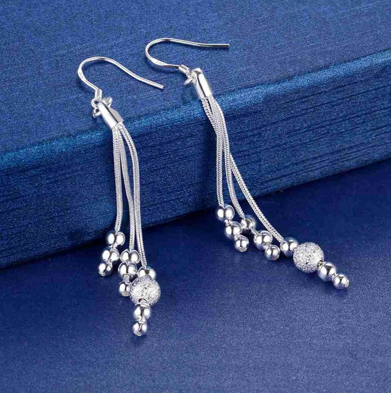 925 Sterling Silver Earrings Hot Beads For Women Exquisite Student Girlfriend Jewelry Accessories Wedding Fashion Gift