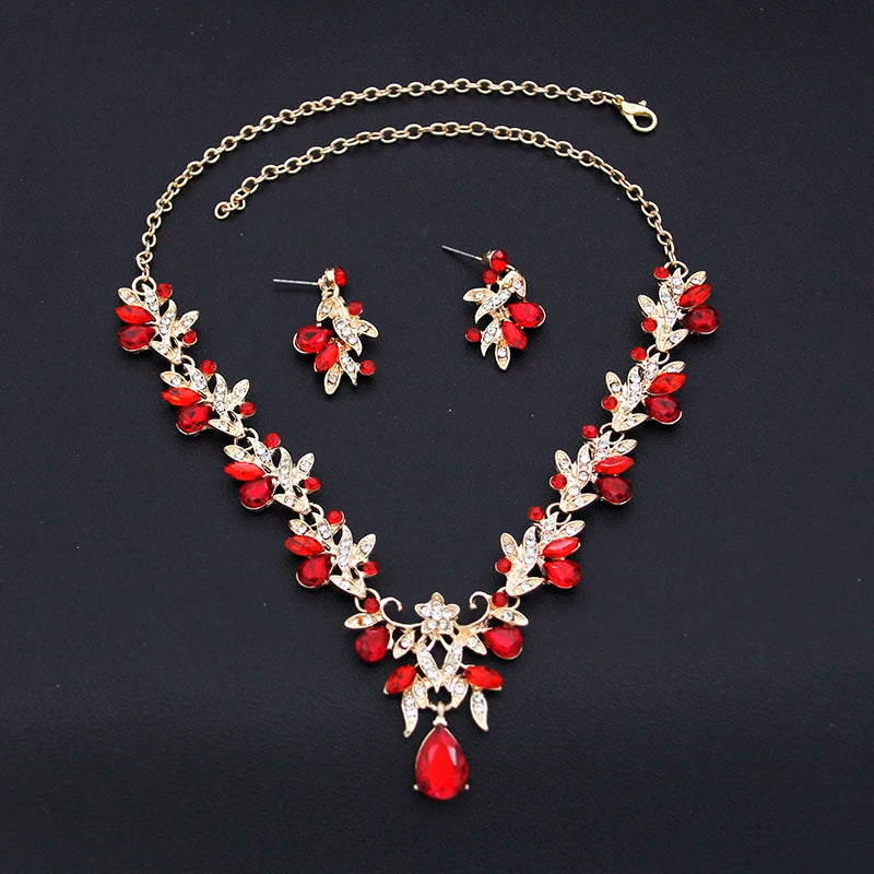 Butterfly Collar Opal Pink Bridal Jewelry Sets for Women Choker Necklace Earring Set Wedding Bride Jewelry Sets 3 Pcs Gifts