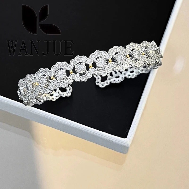 Women's fashion luxury Italian court style Manli wreath bracelet woven pattern carving paint craft jewelry party gift