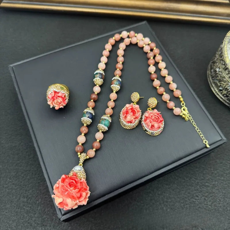 NISHIZAWA Chinese Style Flowers Earrings for Women Vintage Fashion Exquisite Jewelry Elegant Banquets Aretes De Mujer