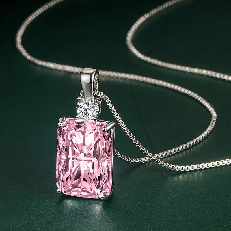 New 925 Sterling Silver Necklace Pendant Good Quality For Women Wedding Engagement Moissanite Jewelry Plated white gold