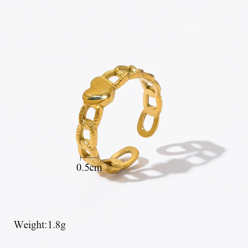 EILIECK 316L Stainless Steel Open Cuff Rings For Women Girl New Fashion Personality Non-fading Jewelry Gift Party кольцо женское