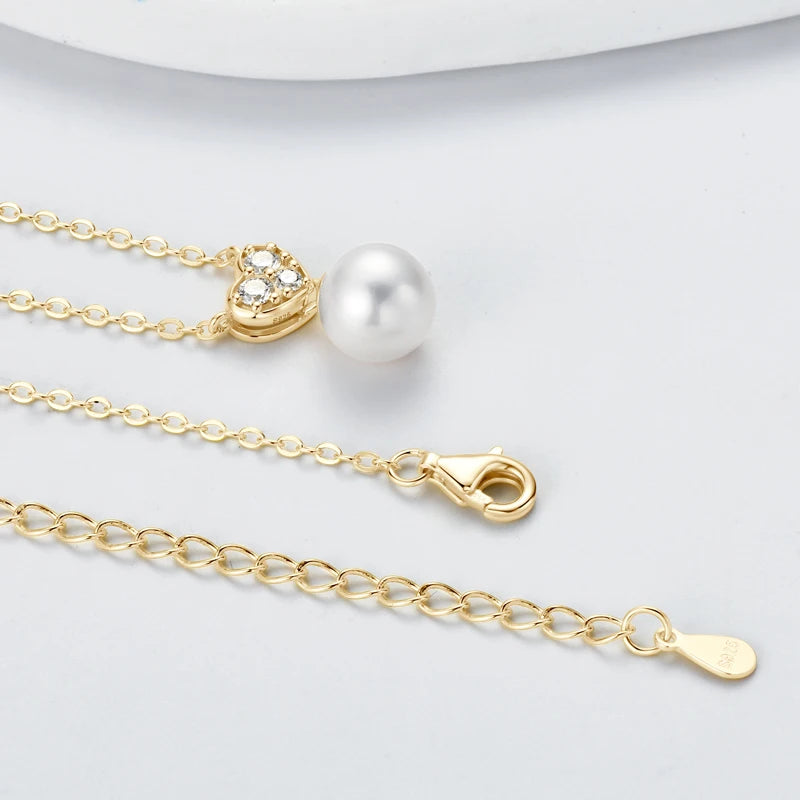 OXTAO Real 925 Silver Necklace Natural Freshwater Pearl Pendant for Women Clavicle Chain Necklace Fine Jewelry Gift wholesale
