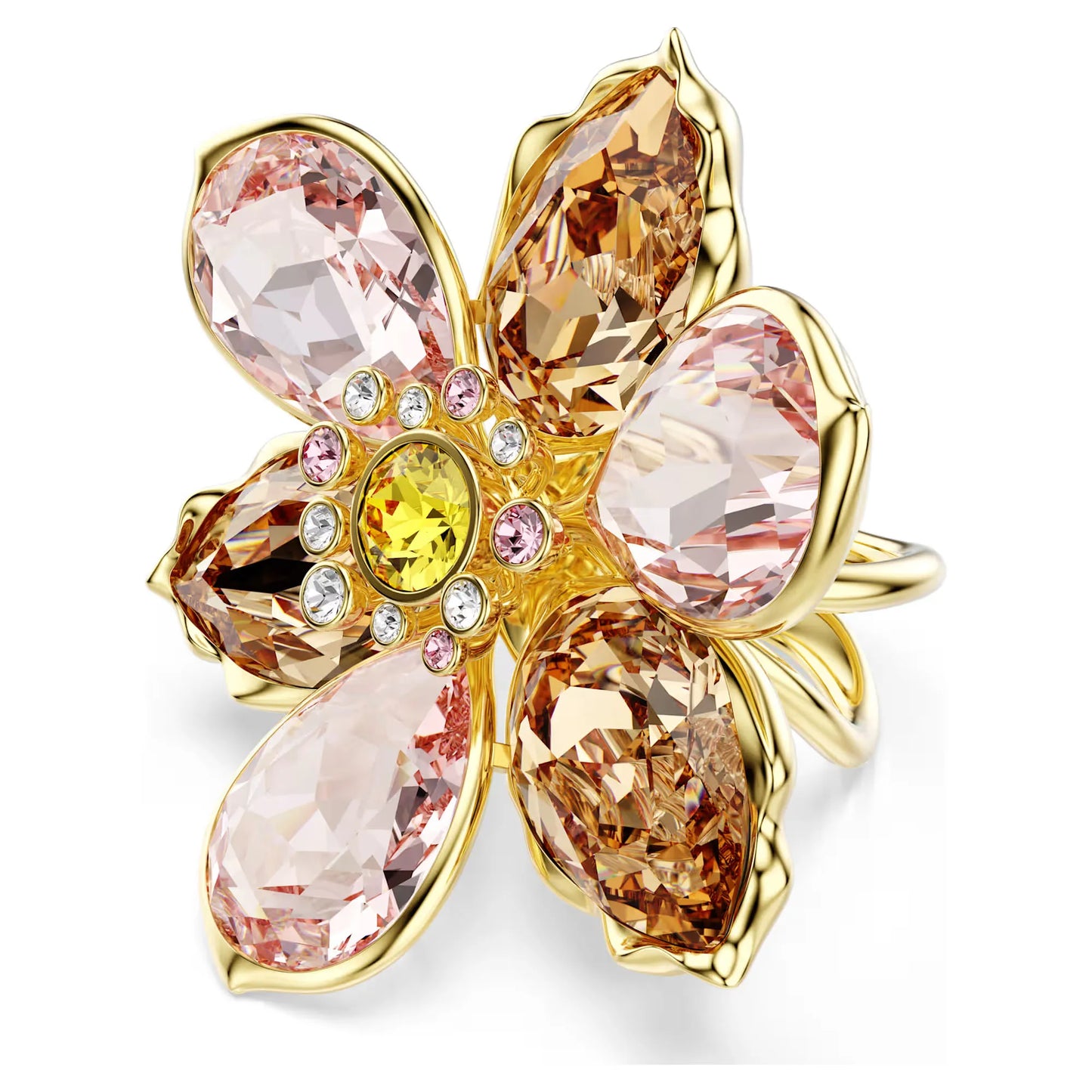 Spring Garden Inspired Multicolor Cubic Zirconia Dragonfly & Flower Jewelry Set,Ring Necklace Earring Bracelet,Light luxury