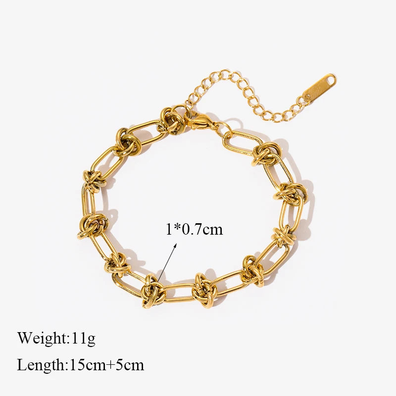 EILIECK 316L Stainless Steel Thicker Bracelet Bangle Fashion OT Buckle Wrist Link Chain High Quality Textured Jewelry Waterproof