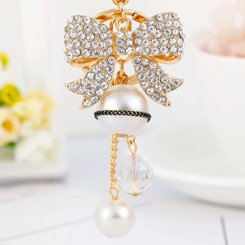 Easya 2024 Fashion Butterfly Bows Luxury Glitter Keychains High Quality Bags Decorate Wedding Gifts for Guests