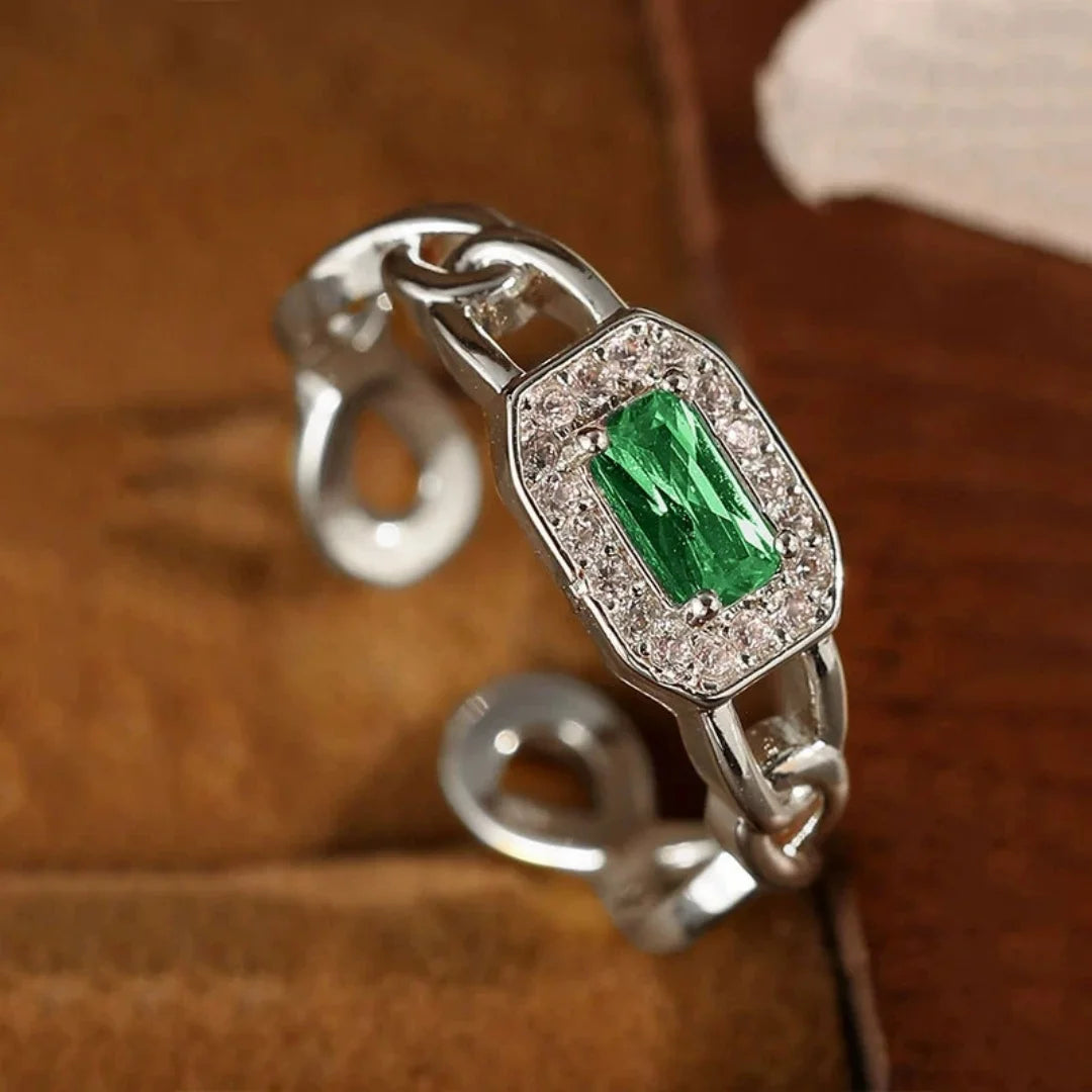 Cute Female Gold Color Pink Green Zircon Stone Wedding Rings Promise Open Adjustable Engagement Jewelry For Women