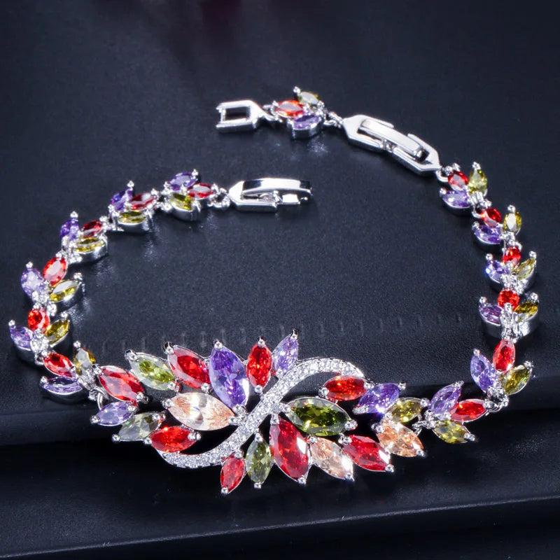 ThreeGraces Luxury Shiny Blue Zirconia Bridal Wedding Bracelet for Women Fashion Elegant Banquet Evening Party Jewelry BR304