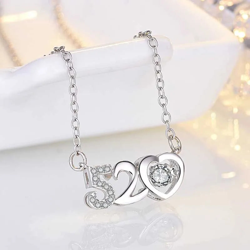 925 Sterling Silver Necklace Pendant AAA Zircon For Women Fashion Exquisite Student Girlfriend Jewelry Accessories Heart Gift