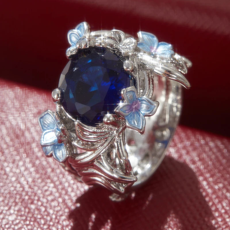 1pc Elegant Iris Style Ring Luxurious Cubic Zirconia Women's Ring Perfect for Weddings Engagements Valentine's Day Jewelry Gifts