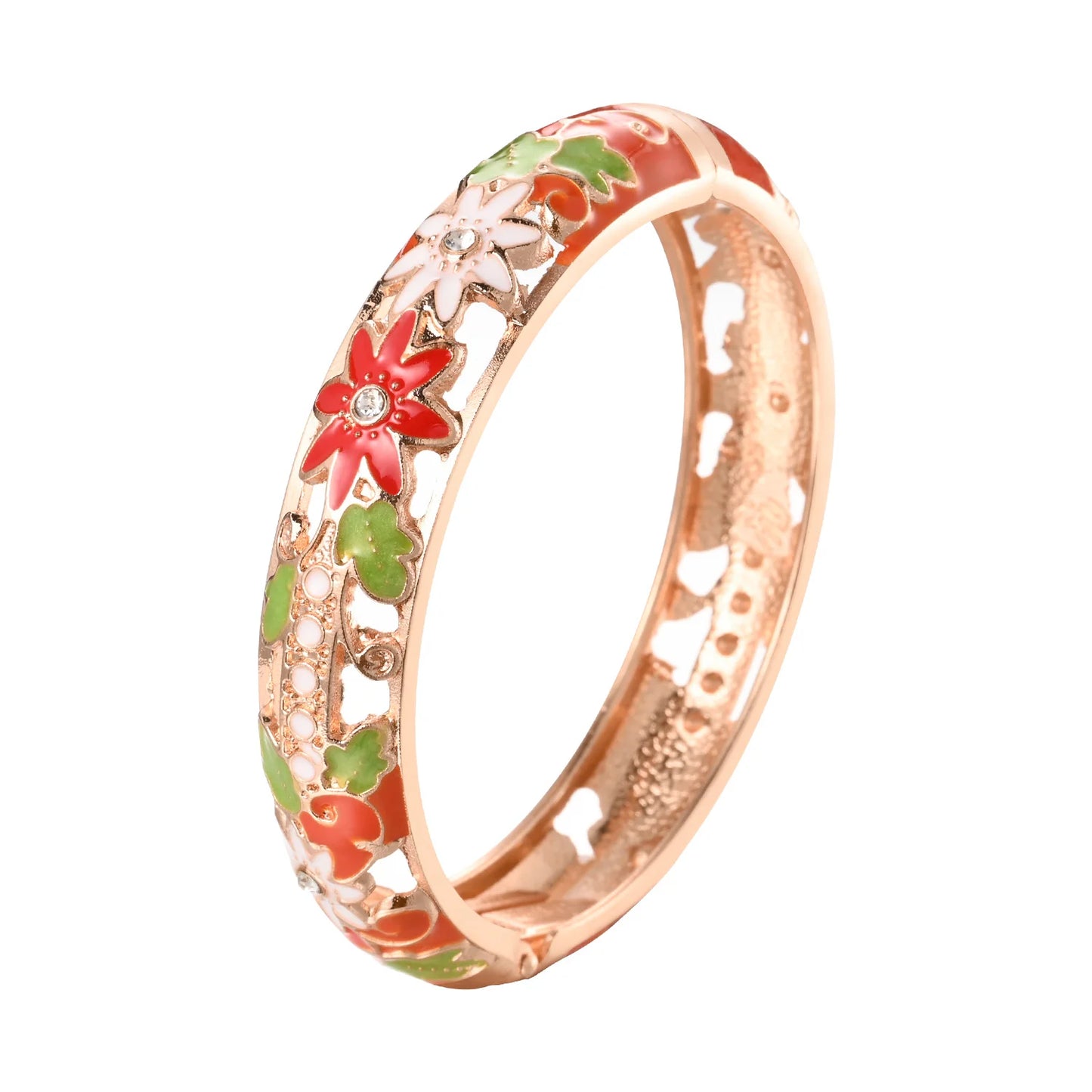 Hollow Bracelet For Women Bangles On Hand Cloisonne Enamel Jewelry Flower Women's Hand Bracelet Female Bangle Mother's Day Gifts