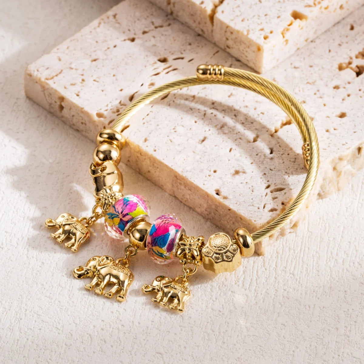 Fashion Multi Element Stainless Steel Circle Panjiadora Beaded Love Bracelet Suitable for Women's Dating, Daily Holiday Gifts