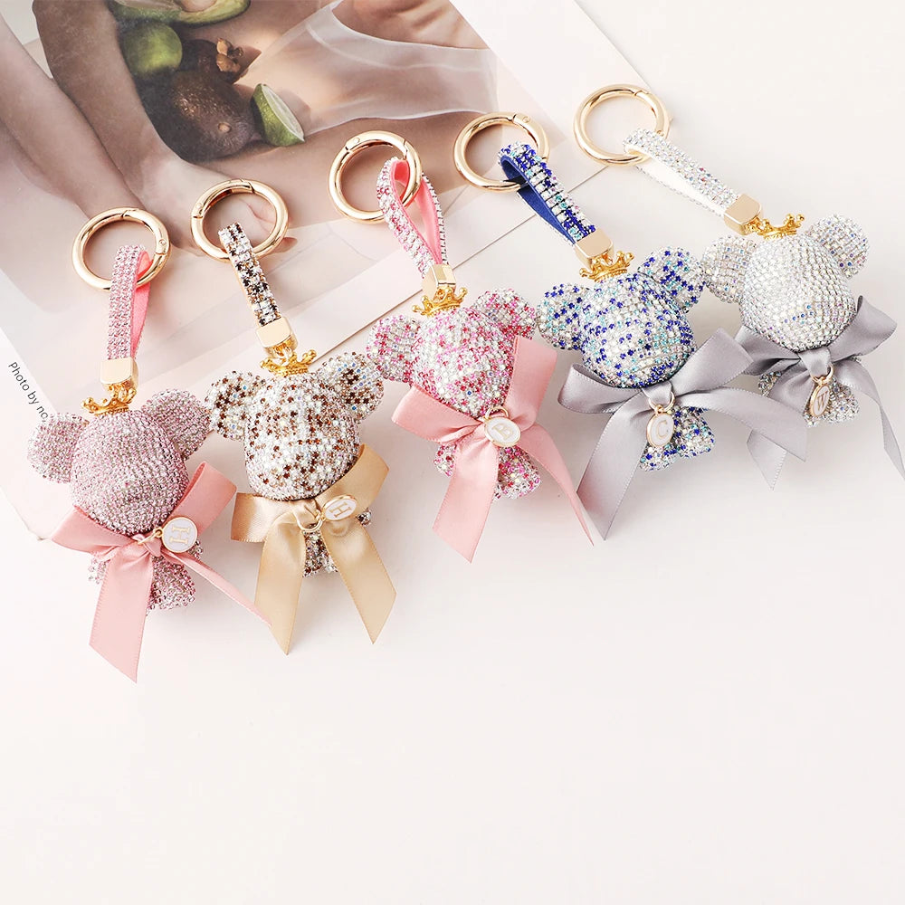 Bear Key Chain Full Crystal Inlay