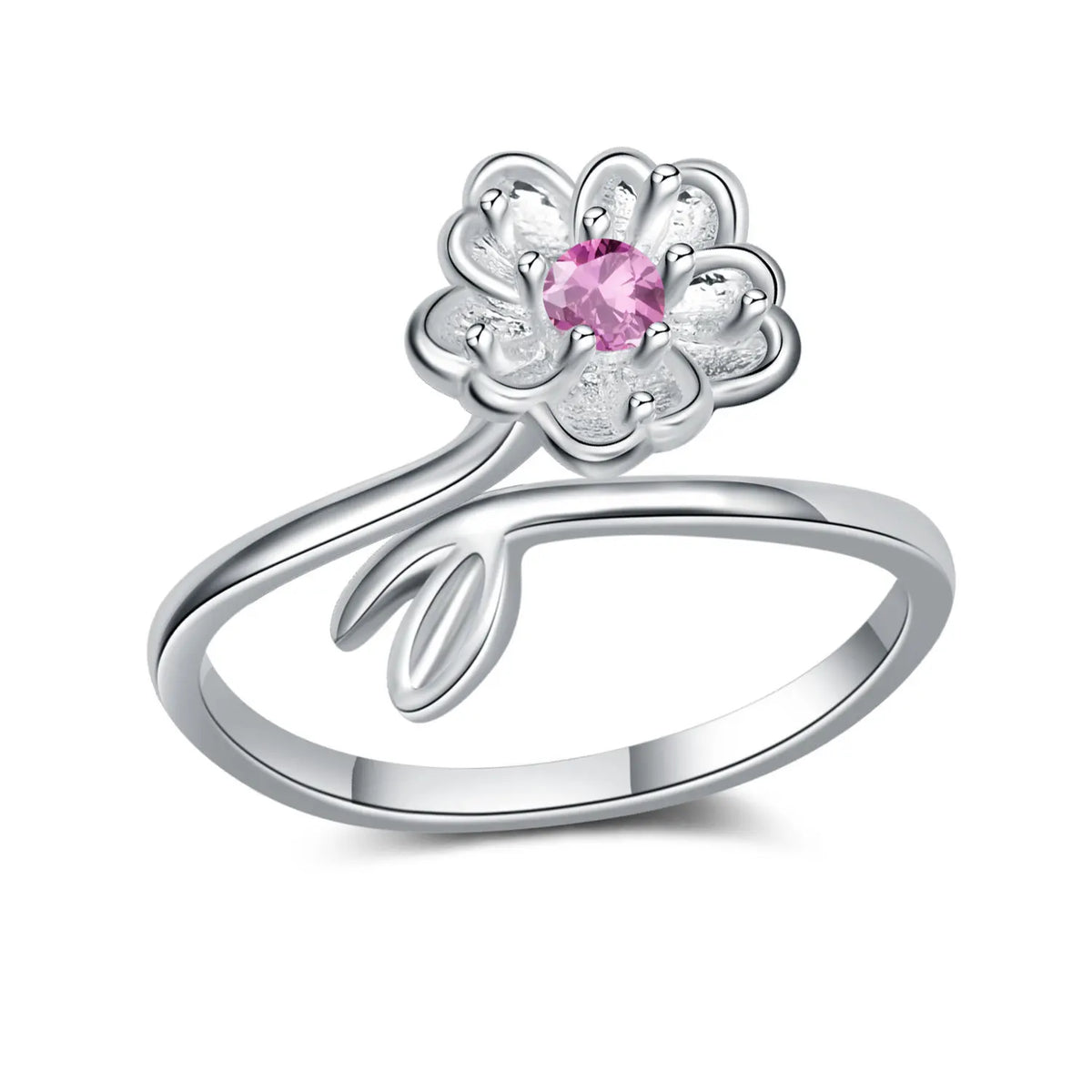 925 Sterling Silver Ring Adjustable Open Flowers Couple Engagement Rings For Women Wedding Ring Party Fashion Jewelry Gift
